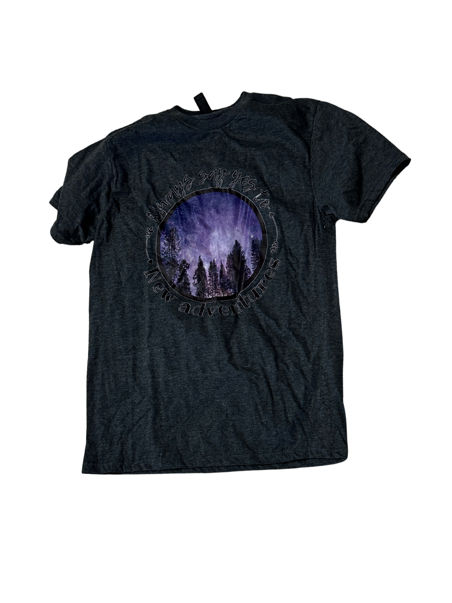 #98 say yes to adventure tshirt M