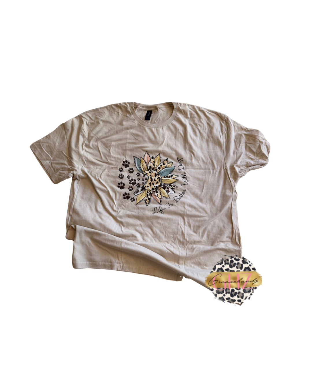 #17 lifes better with dogs tshirt (2XL)