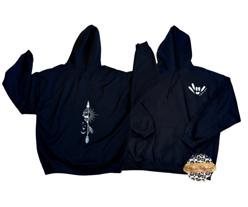 Wildness arrow with ILY ASL hoodie