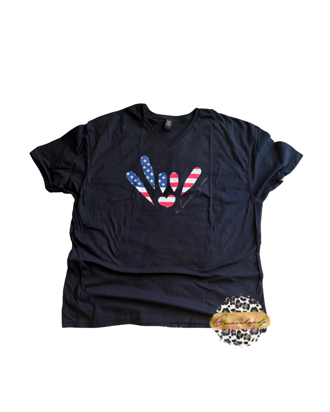 #19 USA ILY ASL vneck (2XL)
