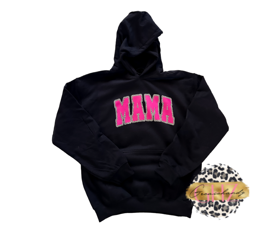Mama pink leopard hoodie