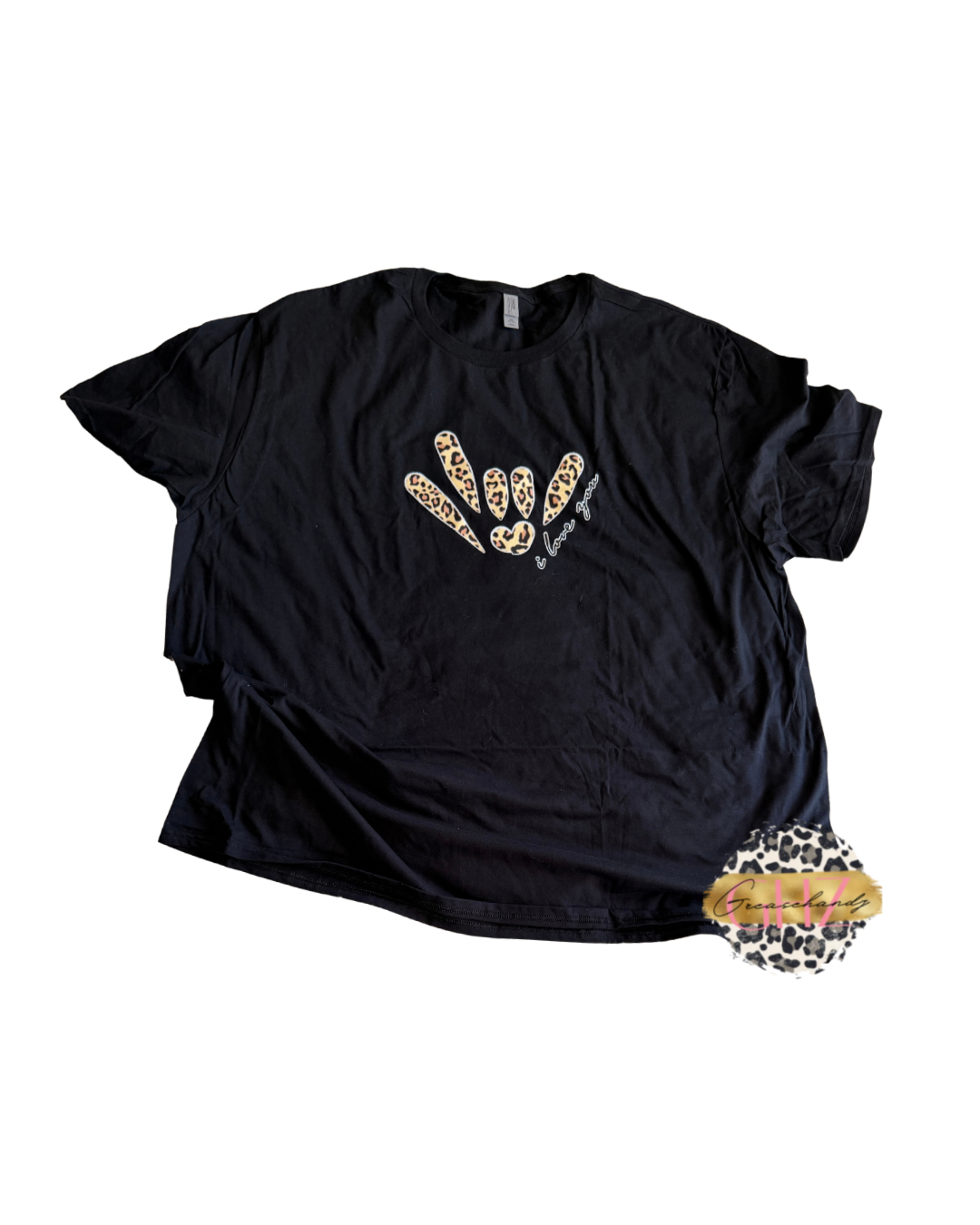 #18 leopard ily asl tshirt (4XL) x2