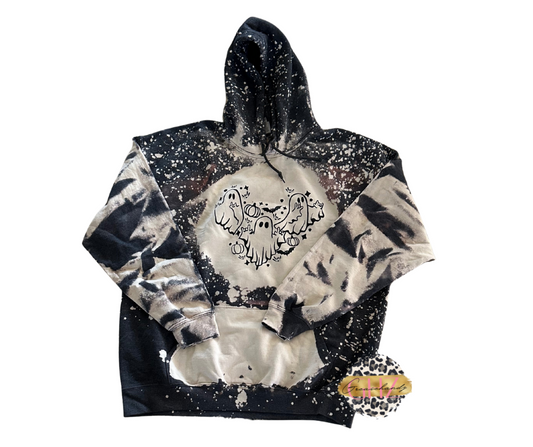 Ghost heart bleached hoodie XL