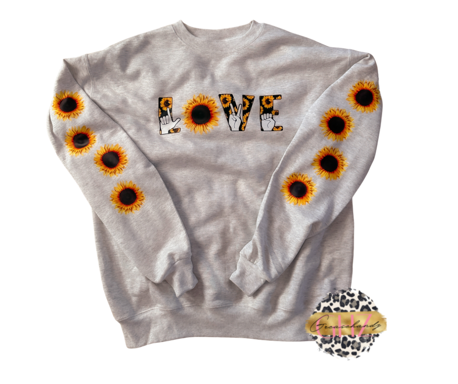 Love ASL Sunflower Sweatshirt