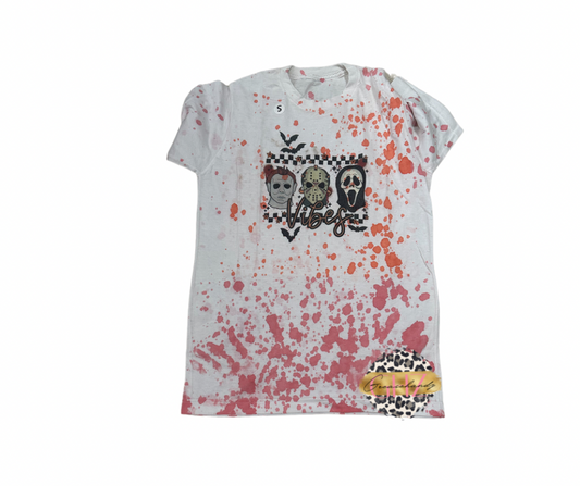 #74 Halloween Mask Vibes Tshirt ( tie- dye)