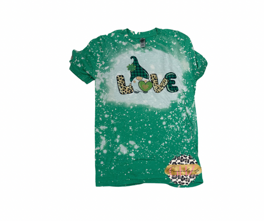 #76 Gnomes Love St Patricks day Tshirt (bleached)