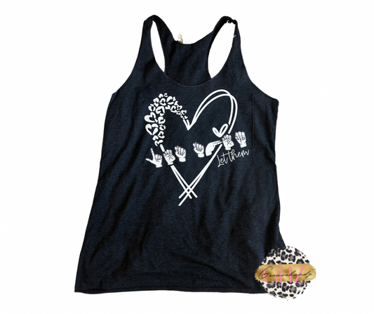 Let them ASL racerback tank top