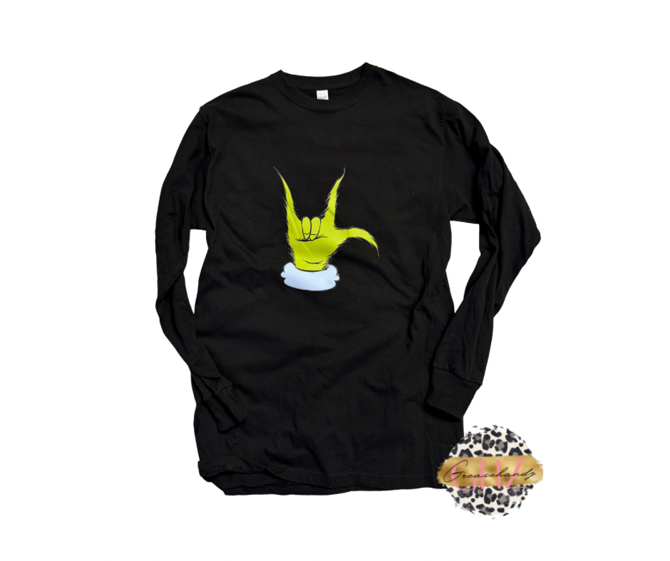 Grinch ILY hand long Sleeve