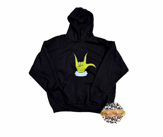 Grinch ILY Hand hoodie