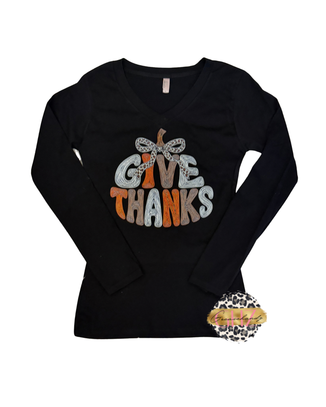 Give Thanks Vneck Longsleeve