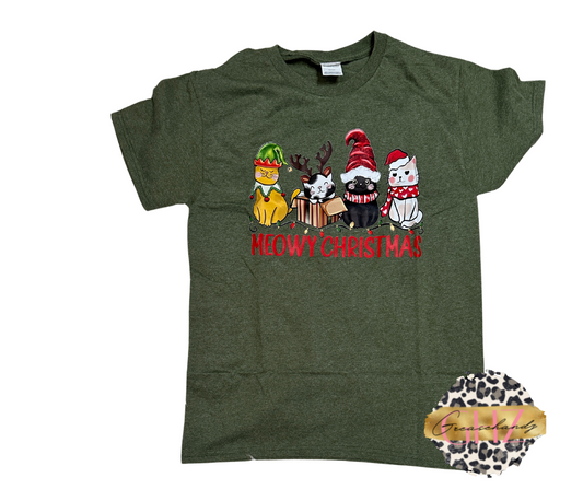 Meowy Christmas tshirt #13 (S)