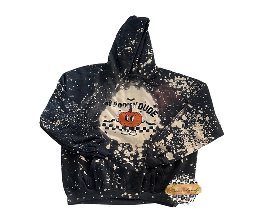 Spooky Dude  bleached hoodie XL