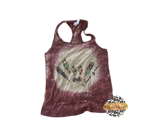 Flower bleached tank top (M)