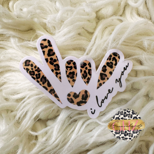 Leopard ILY sticker